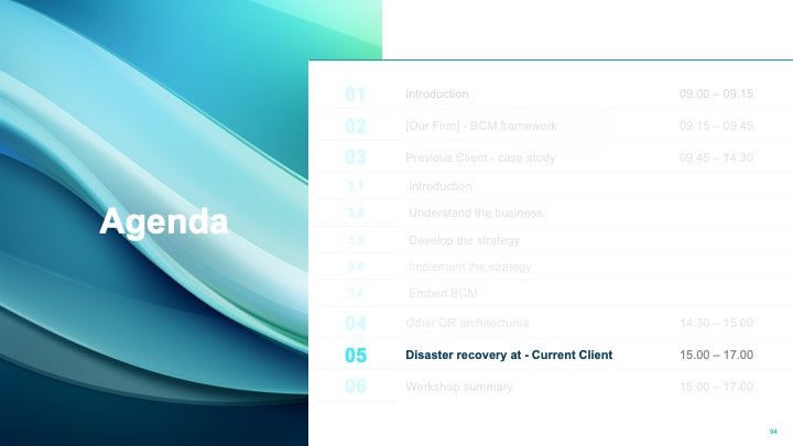 Corporate Management Programs Workshop: A Business Continuity & Disaster Recovery Strategy Framework_ppt_presentations