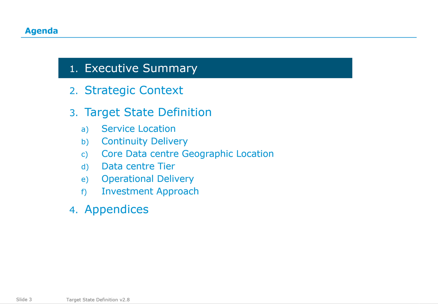 Data center strategy consolidation target state